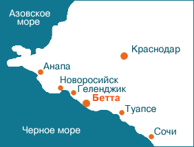 карта черноморского побережья Бетта